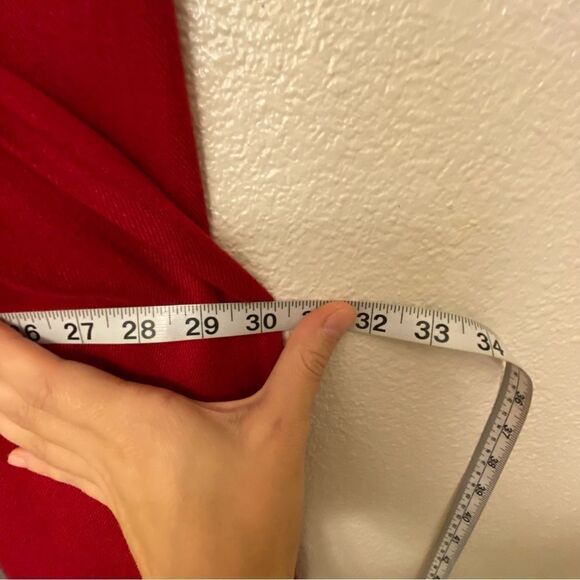 Loft 100% rayon red Oversized large Scarf wrap pashmina fringe trim 30x80 - Picture 9 of 10